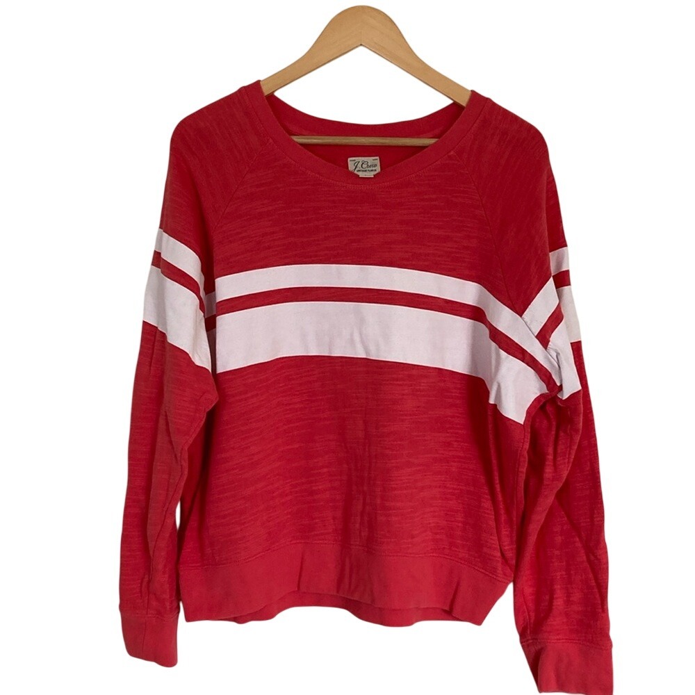 J. Crew Red and White Sweatshirt